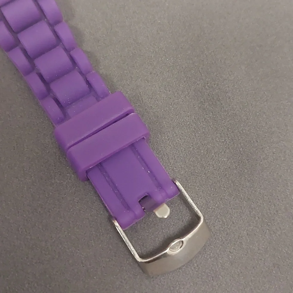 Paul Jardin Purple Stainless Steel Water Resistant Analog Silicone Watch